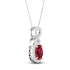 Thumbnail Image 2 of Lab-Created Ruby & White Lab-Created Sapphire Necklace 10K White Gold 18&quot;