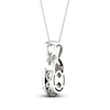 Thumbnail Image 4 of Lab-Created Ruby & White Lab-Created Sapphire Necklace 10K White Gold 18&quot;