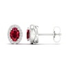 Thumbnail Image 2 of Lab-Created Ruby & White Lab-Created Sapphire Stud Earrings 10K White Gold