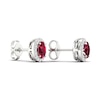 Thumbnail Image 3 of Lab-Created Ruby & White Lab-Created Sapphire Stud Earrings 10K White Gold