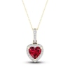 Thumbnail Image 1 of Natural Ruby Pendant Necklace 1/15 ct tw Diamonds 14K Yellow Gold 18&quot;