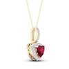 Thumbnail Image 2 of Natural Ruby Pendant Necklace 1/15 ct tw Diamonds 14K Yellow Gold 18&quot;