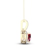 Thumbnail Image 3 of Natural Ruby Pendant Necklace 1/15 ct tw Diamonds 14K Yellow Gold 18&quot;