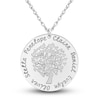 Thumbnail Image 1 of Engravable Family Tree Pendant Necklace 14K White Gold 25mm 18&quot; Adj.