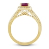 Thumbnail Image 1 of Natural Ruby Ring 3/8 ct tw Diamonds 14K Yellow Gold