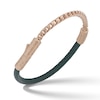 Thumbnail Image 1 of Marco Dal Maso Men's Green Leather Bracelet Sterling Silver/18K Rose Gold-Plated 8&quot;