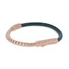 Thumbnail Image 2 of Marco Dal Maso Men's Green Leather Bracelet Sterling Silver/18K Rose Gold-Plated 8&quot;