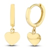 Thumbnail Image 1 of Heart Dangle Hoop Earrings 14K Yellow Gold