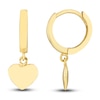 Thumbnail Image 2 of Heart Dangle Hoop Earrings 14K Yellow Gold