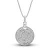 Thumbnail Image 2 of Men's Diamond Medallion Pendant Necklace 1/2 ct tw Round Sterling Silver  22&quot;