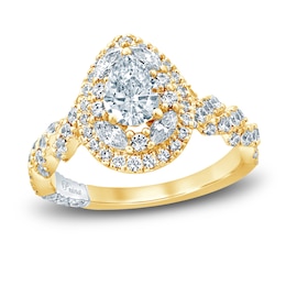 Pnina Tornai Diamond Engagement Ring 1-3/8 ct tw Pear/Round /Marquise 14K Yellow Gold