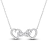 Thumbnail Image 1 of Diamond Heart Necklace 1/20 ct tw Round Sterling Silver 18&quot;