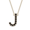 Thumbnail Image 1 of Juliette Maison Black Diamond Station Name Necklace 1/4 ct tw Round 10K Yellow Gold