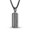 Thumbnail Image 2 of Men's Diamond Accent Pendant Necklace 1/20 ct tw Round Stainless Steel/Black Titanium 22&quot;