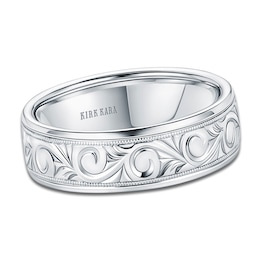 Kirk Kara Men's Engraved Wedding Band Platinum