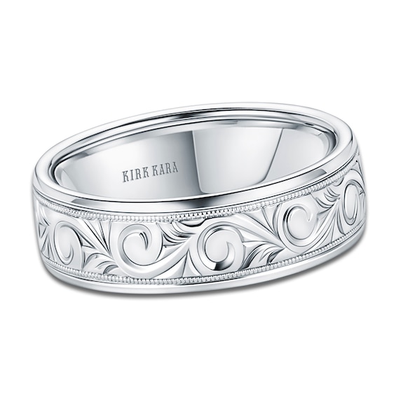 Kirk Kara Men's Engraved Wedding Band Platinum | Jared