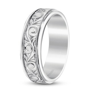 Kirk Kara Men's Engraved Wedding Band Platinum | Jared