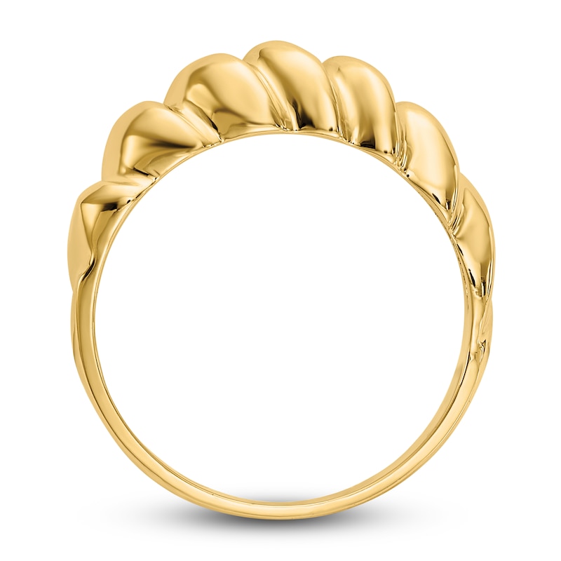 Main Image 2 of High-Polish Twisted Dome Ring 14K Yellow Gold