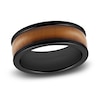 Thumbnail Image 1 of Men's Wood Wedding Band Black Tungsten 8.0mm