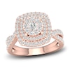 Thumbnail Image 1 of Diamond Double Halo Engagement Ring 1-1/3 ct tw Round 14K Rose Gold