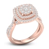 Thumbnail Image 2 of Diamond Double Halo Engagement Ring 1-1/3 ct tw Round 14K Rose Gold