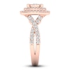 Thumbnail Image 3 of Diamond Double Halo Engagement Ring 1-1/3 ct tw Round 14K Rose Gold