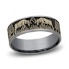 Thumbnail Image 1 of Deer Fight Wedding Band Tantalum/14K Yellow Gold 7.5mm