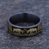 Thumbnail Image 4 of Deer Fight Wedding Band Tantalum/14K Yellow Gold 7.5mm