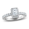 Thumbnail Image 1 of Vera Wang WISH Diamond Engagement Ring 1-1/5 ct tw Emerald/Round 14K White Gold