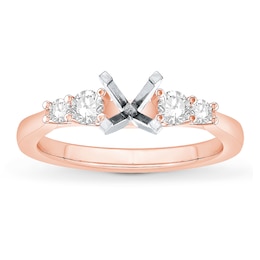 Diamond Ring Setting 3/8 carat tw Round 14K Rose Gold