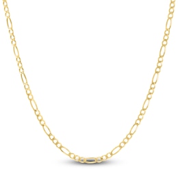 Solid Figaro Chain Necklace 14K Yellow Gold 16&quot; 3.8mm