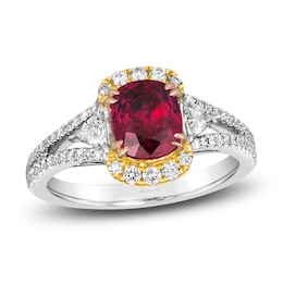 Le Vian Natural Ruby Ring 1/2 ct tw Diamonds 18K Tri-Tone Gold