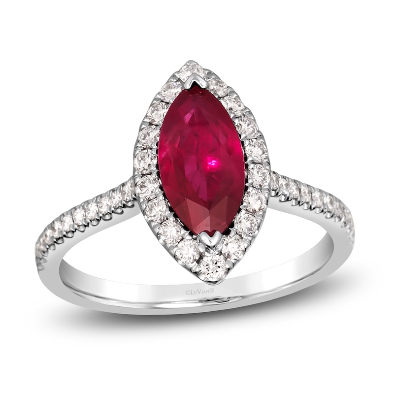 Main Image 1 of Le Vian Natural Ruby Ring 3/8 ct tw Diamonds 18K Vanilla Gold