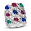 Thumbnail Image 1 of Le Vian Natural Ruby, Natural Blue Sapphire & Natural Emerald Ring 1-3/4 ct tw Round 18K Vanilla Gold