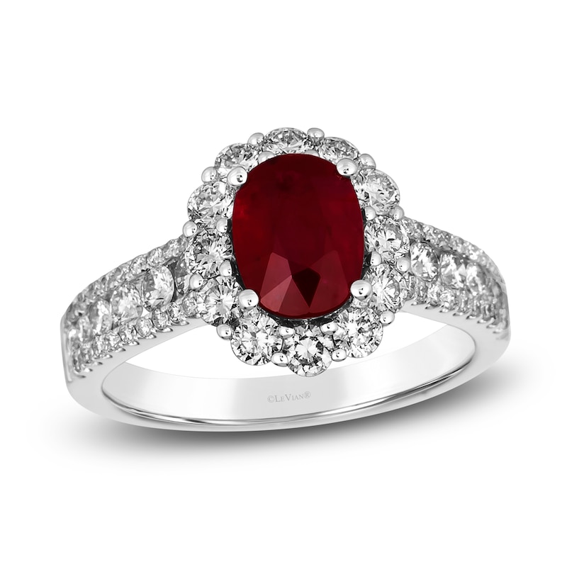 Main Image 1 of Le Vian Natural Ruby Ring 1-1/8 ct tw Diamonds 18K Vanilla Gold