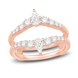 Diamond Enhancer Ring 7/8 ct tw Round/Pear 14K Rose Gold