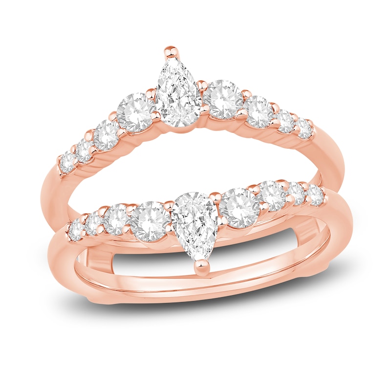 Main Image 1 of Diamond Enhancer Ring 7/8 ct tw Round/Pear 14K Rose Gold