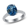 Thumbnail Image 2 of Oval-Cut Natural London Blue Topaz Engagement Ring 1/5 ct tw 14K White Gold