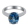 Thumbnail Image 3 of Oval-Cut Natural London Blue Topaz Engagement Ring 1/5 ct tw 14K White Gold