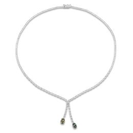 Le Vian Couture Oval-Cut Natural Blue & Green Sapphire Dangle Necklace 1-3/8 ct tw Diamonds 18K Vanilla Gold