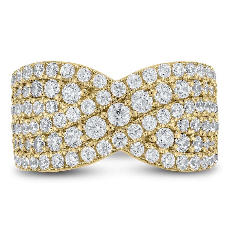 Main Image 2 of Diamond Multi-Row Ring 2 ct tw 14K Yellow Gold