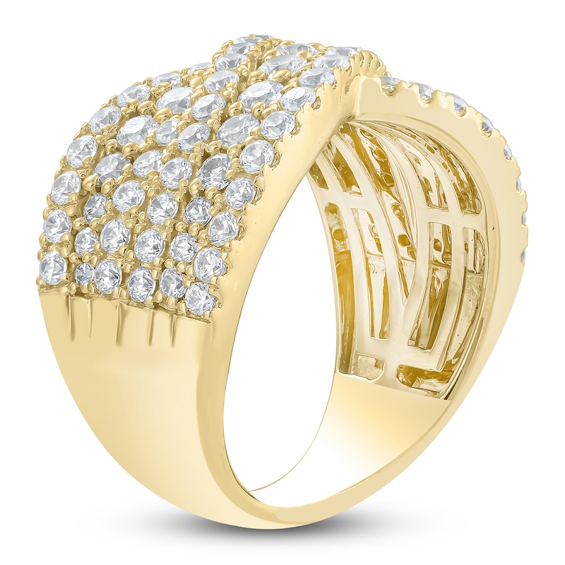 Main Image 3 of Diamond Multi-Row Ring 2 ct tw 14K Yellow Gold