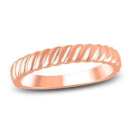 High-Polish Twisted Wedding Band 14K Rose Gold 3.47mm