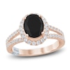 Thumbnail Image 0 of Pnina Tornai Oval-Cut Black Diamond & White Diamond Halo Engagement Ring 2-5/8 ct tw 14K Rose Gold