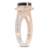 Thumbnail Image 1 of Pnina Tornai Oval-Cut Black Diamond & White Diamond Halo Engagement Ring 2-5/8 ct tw 14K Rose Gold