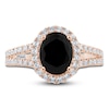 Thumbnail Image 2 of Pnina Tornai Oval-Cut Black Diamond & White Diamond Halo Engagement Ring 2-5/8 ct tw 14K Rose Gold