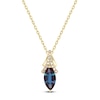 Thumbnail Image 1 of Marquise-Cut Lab-Created Alexandrite & Diamond Necklace 1/10 ct tw 10K Yellow Gold 18&quot;