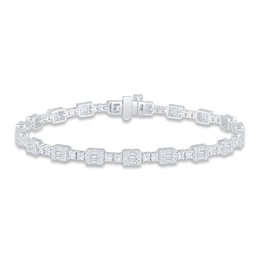 Baguette & Round-Cut Multi-Diamond Link Tennis Bracelet 14K White Gold 2-1/2 ct tw 14K White Gold 7&quot;