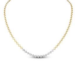 Matinee by A Link Diamond Abbracci Necklace 1 ct tw 18K Two-Tone Gold 17.25&quot;