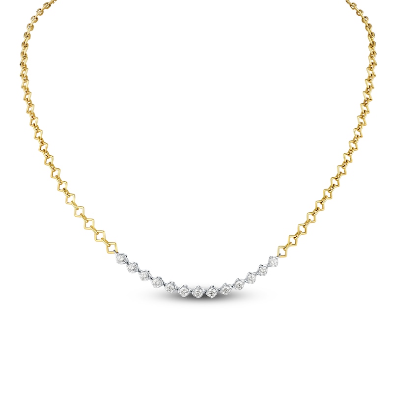 Matinee by A Link Diamond Abbracci Necklace 1 ct tw 18K Two-Tone Gold 17.25"